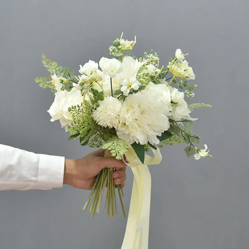 a*-Korean round bouquet bridal bouquet simulated flower ornament certificate wedding decoration wedding room flower arrangement^