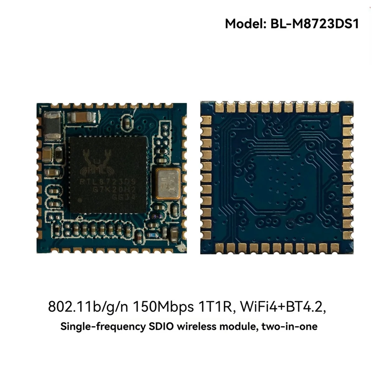 

T35C RTL8723DS Wireless Module 150Mbps 2.4G SDIO WiFi Bluetooth 2-in-1 Module for Projectors IP Cameras