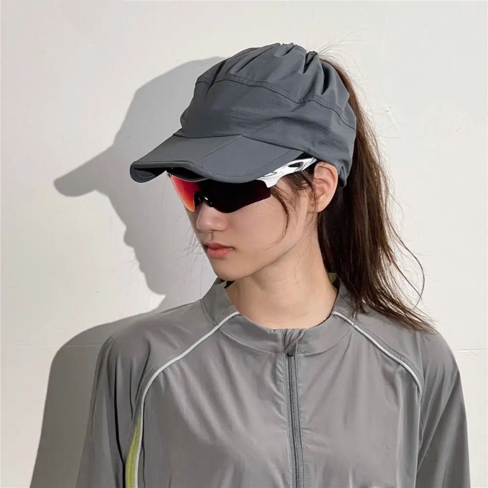 

Пустой цилиндр из полиэстера с защитой от солнца, защита от ультрафиолета, регулируемая уличная быстросохнущая шляпа, дышащая складная спортивная мужская кепка