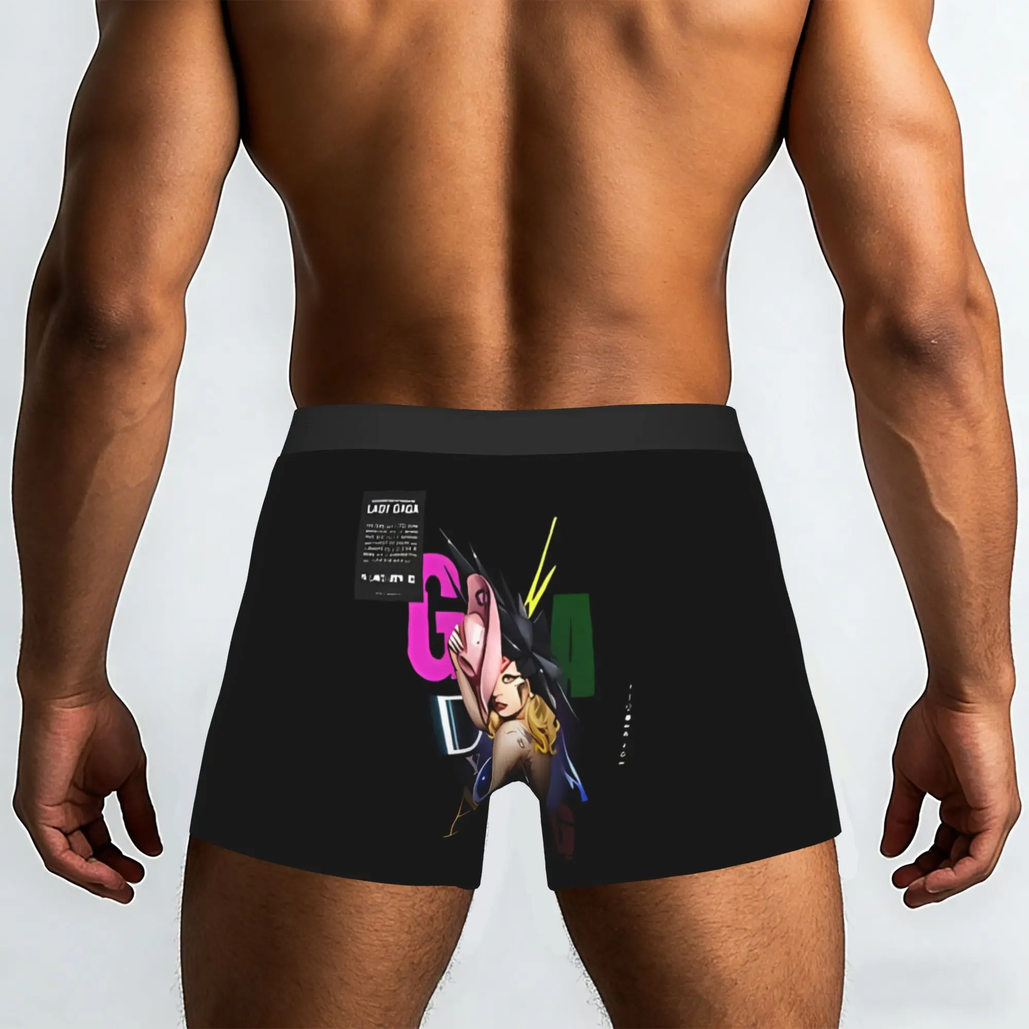 Drawing Lady Gaga L-Lady Singer Gaga Underpants Breathbale Panties Men's Underwear Comfortable Shorts Boxer Briefs