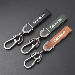 High-grade leather Ultra-clear printing High-quality key chain Keychain For RENAULT ESPACE car accessories