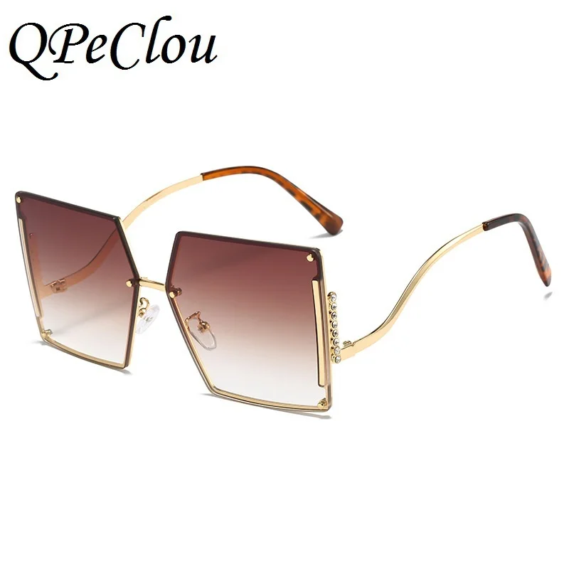 Neue Mode Randlose Platz Sonnenbrille Frauen Marke Vintage Luxus Diamant Sonnenbrille Weibliche Bunte Shades Ouclos De Sol UV400