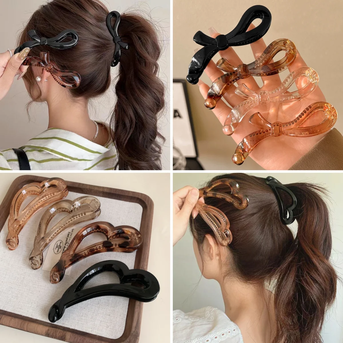 Fashion Banana Pin Vertical Clip High Ponytail Hair Clips For Women Korean Non-Slip Banana Hair Clip Summer Accessories Headwear