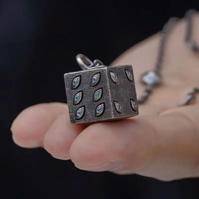 

Gojo's Eye Dice Pendant Necklace - Jujutsu Kaisen Anime Punk Style Chain for Men & Women