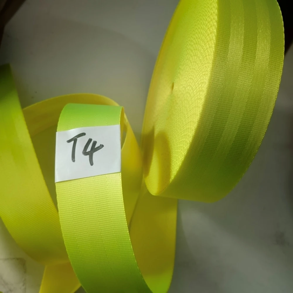 JOORMOM Thickened Fluorescent Yellow Green（T4）3M-30M Car Seat Belt webbing Personalized Modification Seat Belt Webbing