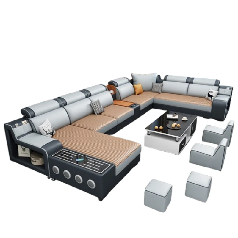 

Designer Modern Sofa Luxury Leather Center Seater Sectional Sofa Waterproof Extandeble Women Woonkamer Banken Unique Furniture