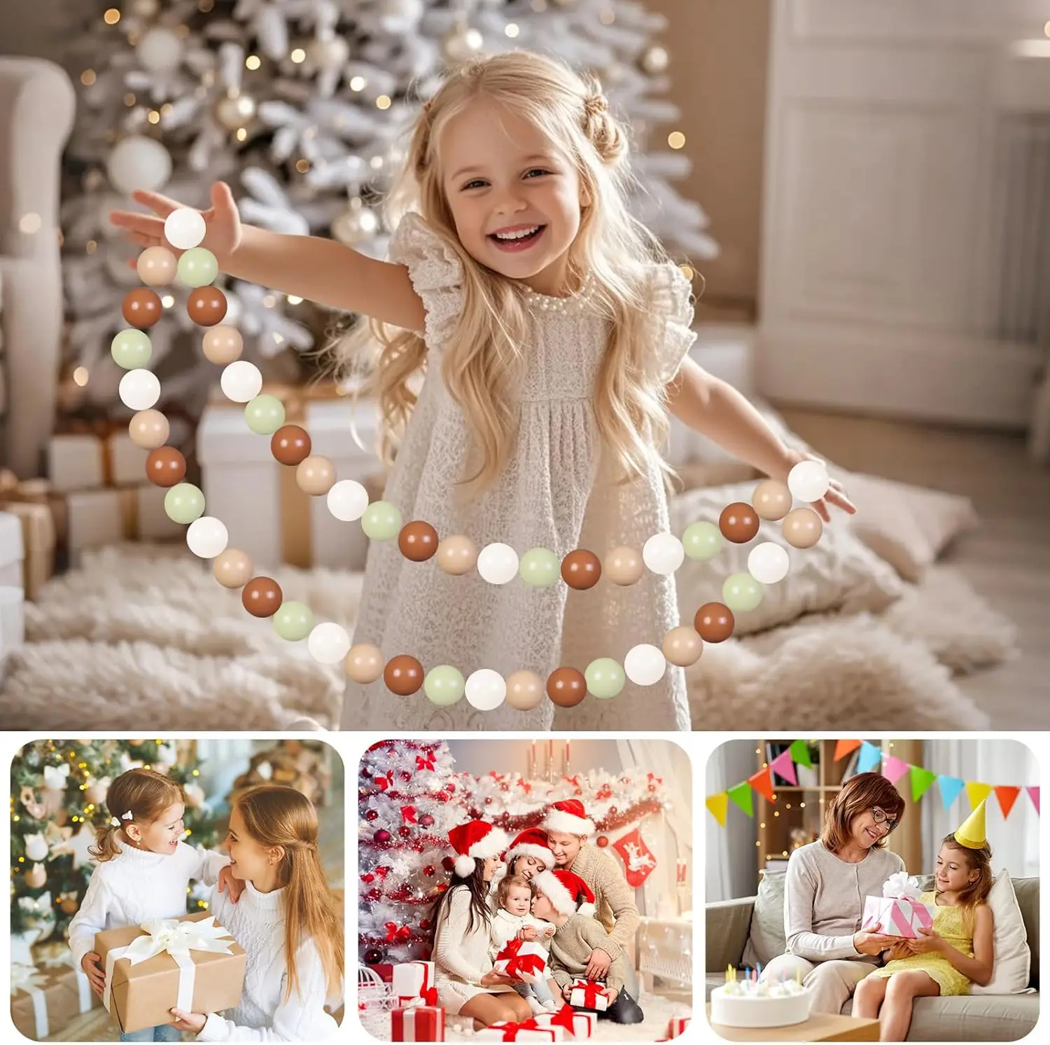 Cream Ball Pit Balls 100 Balls, 2.2 Inch Ball Pool Balls for Baby Fun Toys, Different Shaped for Toddler Ball Pit, Boys Girl Kid