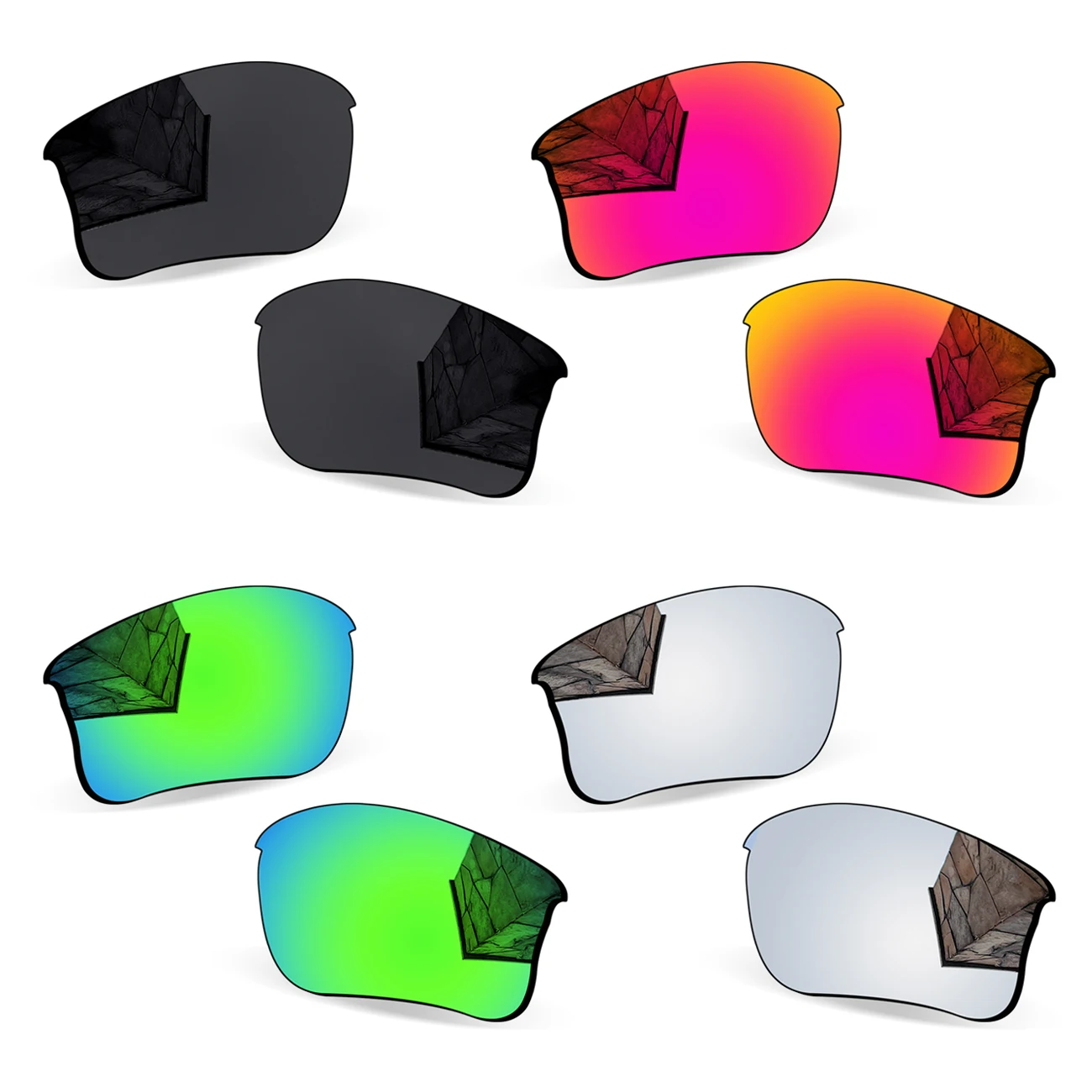 Thickness of 1.5MM Polarized Replacement Lenses for Oakley Flak Jacket XLJ 03-906J Sunglasses-Multi Colors