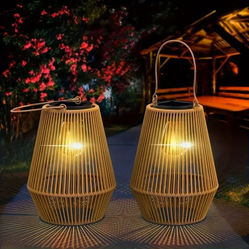 

1PCS/2PCS solar lights,outdoor waterproof solar lights,outdoor suspended solar woven lights,garden,courtyard and lawn decoration