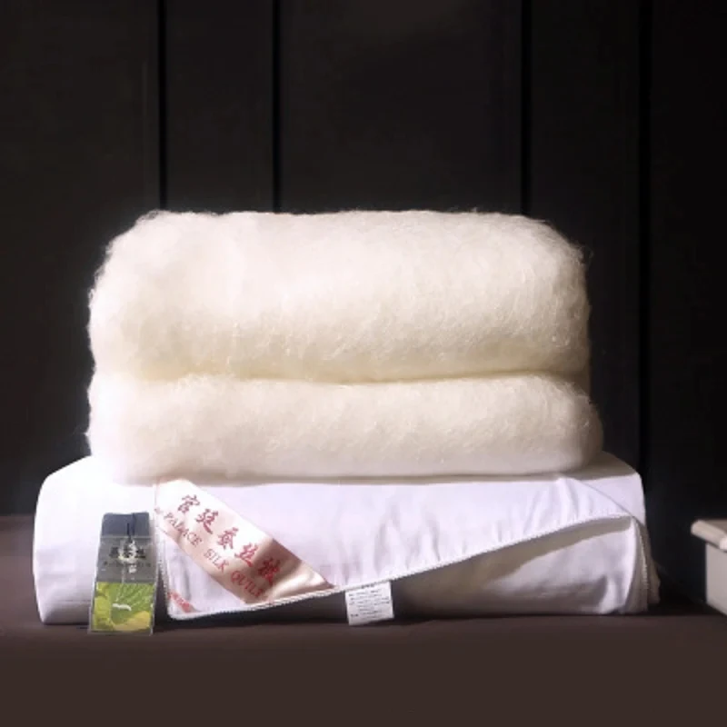 High Grade 100% Mulberry Silk Quilt Cotton Cover Comforter Private Custom Blanket Choose Different Weight in Different Season