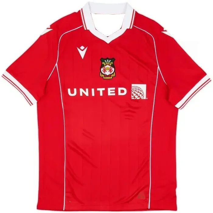 2025-26 Wrexham Legend Home Camicia T-shirt da giocatore da uomo T-shirt da allenamento classica per bambini traspirante ad asciugatura rapida
