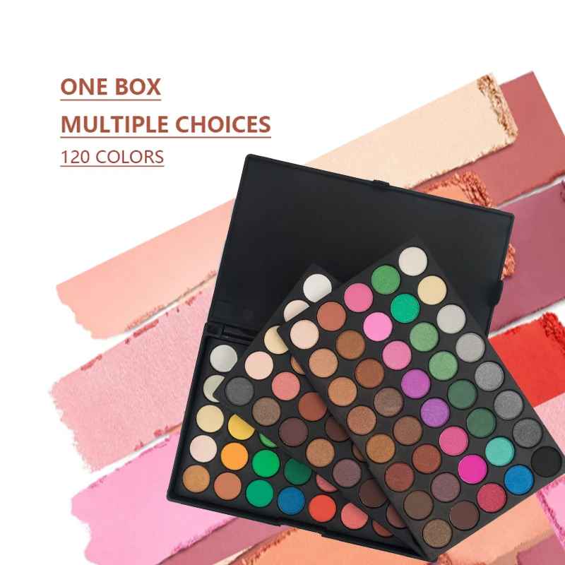 120色アイメイク、3in1アイシャドウパレット、マットシマー高発色長持ち防水アイシャドウ（フェスティバル用）