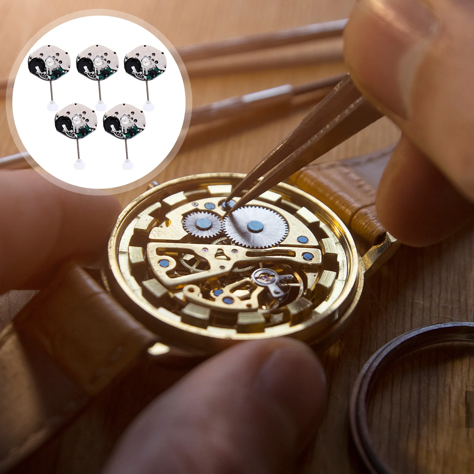 

5Pcs Quartz Watch Movement Replacement Reliable Repair Parts Compact Lightweight for Wristwatch Repair Wristwatch Movement