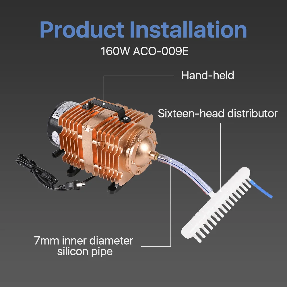 Cloudray 160W Luft Kompressor Elektrische Magnetische Luftpumpe für CO2 Laser Gravur Schneiden Maschine ACO-009E – Detail 4