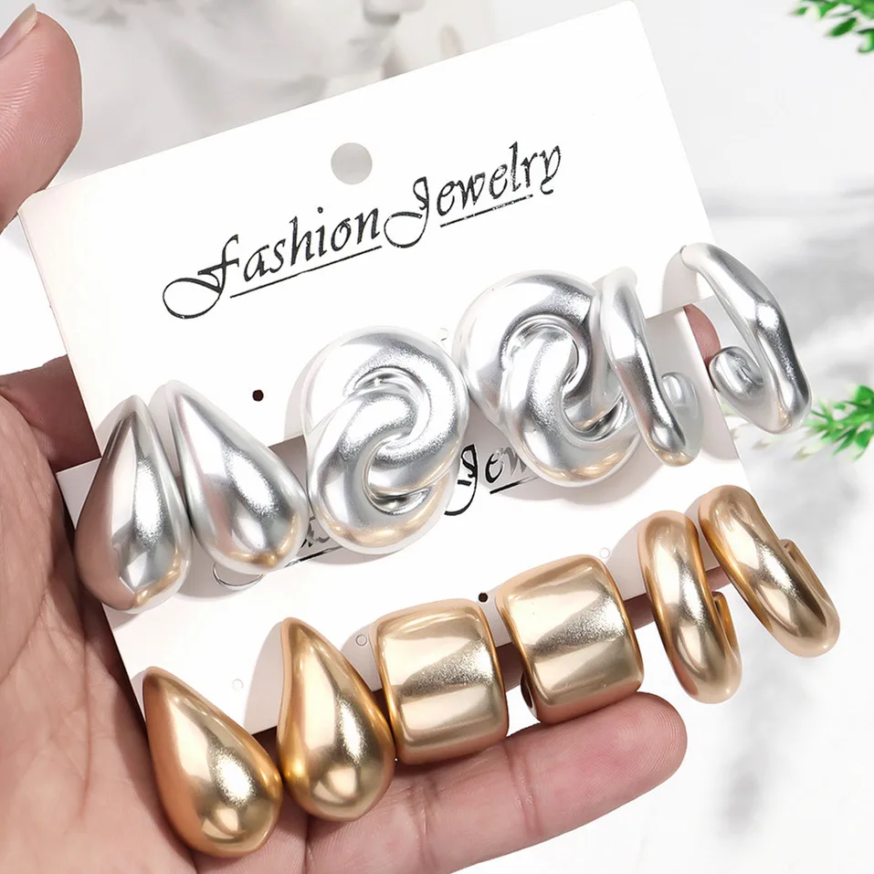 3Pair Matte Gold Co… - image