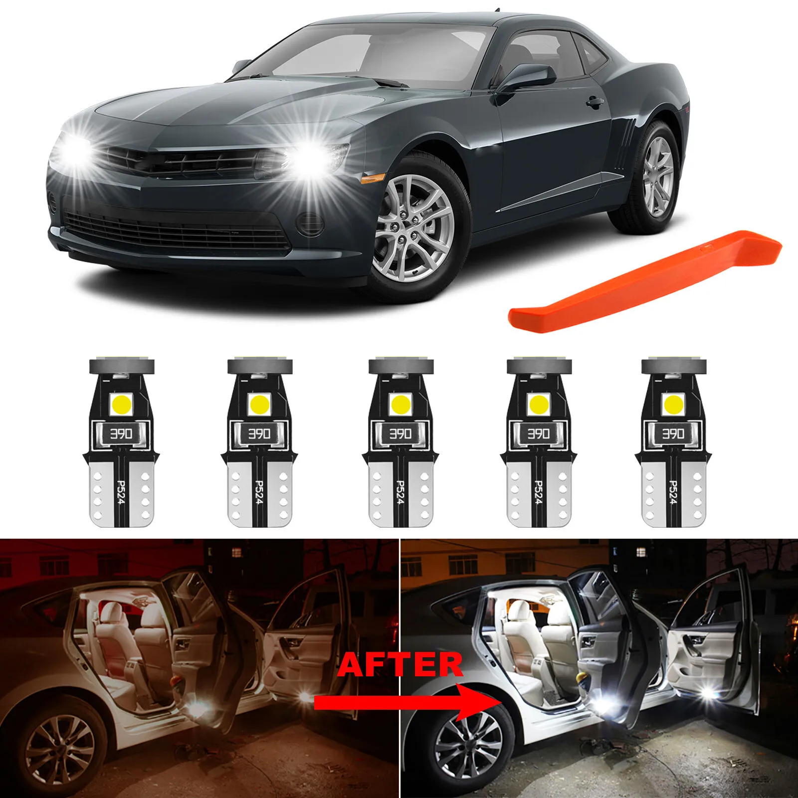 

Winetis 5 шт. 6000K белый комплект внутренних светодиодных фонарей для Chevy Chevrolet Camaro 2010-2014 + бесплатный инструмент