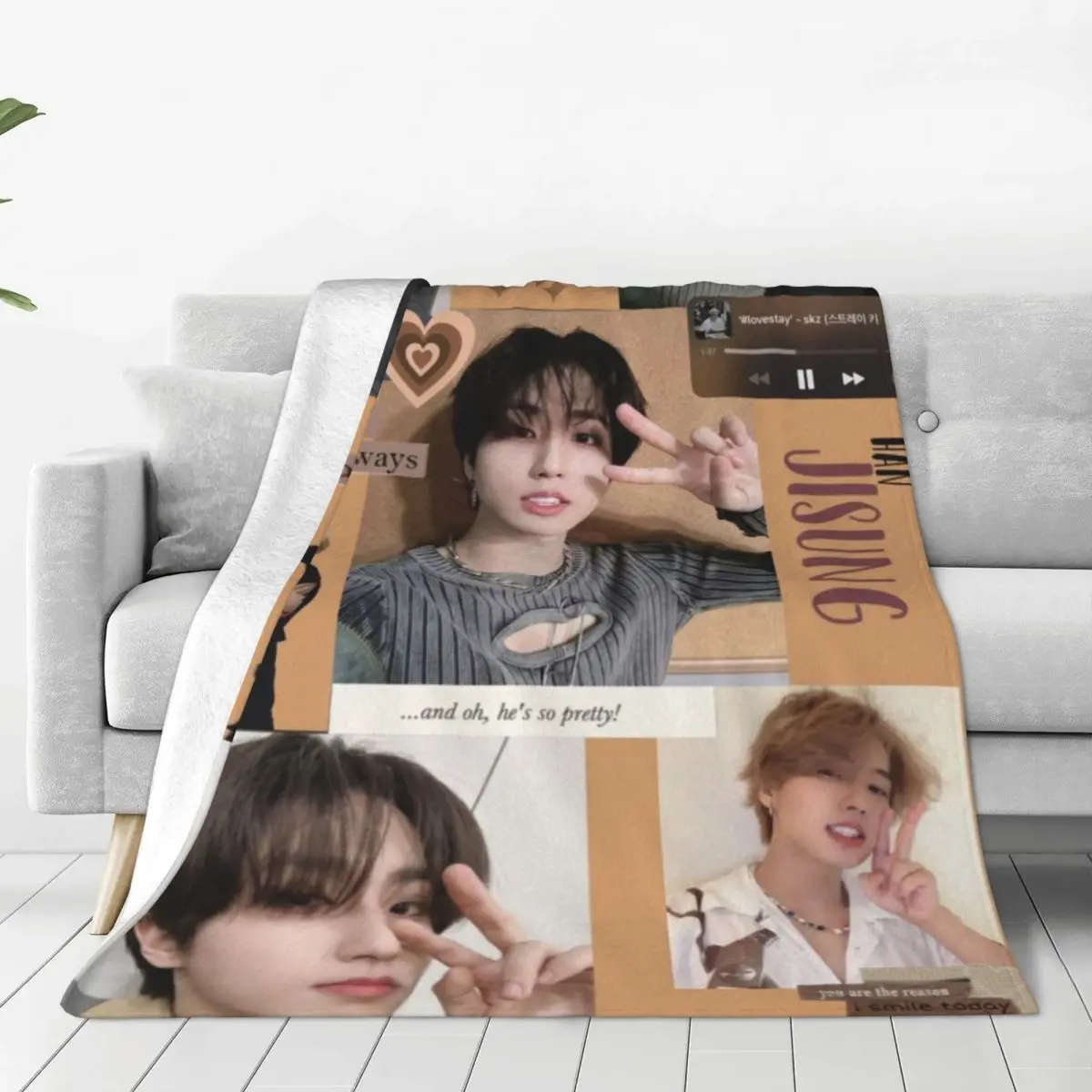 Kpop Han Jisung Blanket Flange Textile Decor Portable Super Soft Throw Blankets for Home Office Plush Thin Quilt