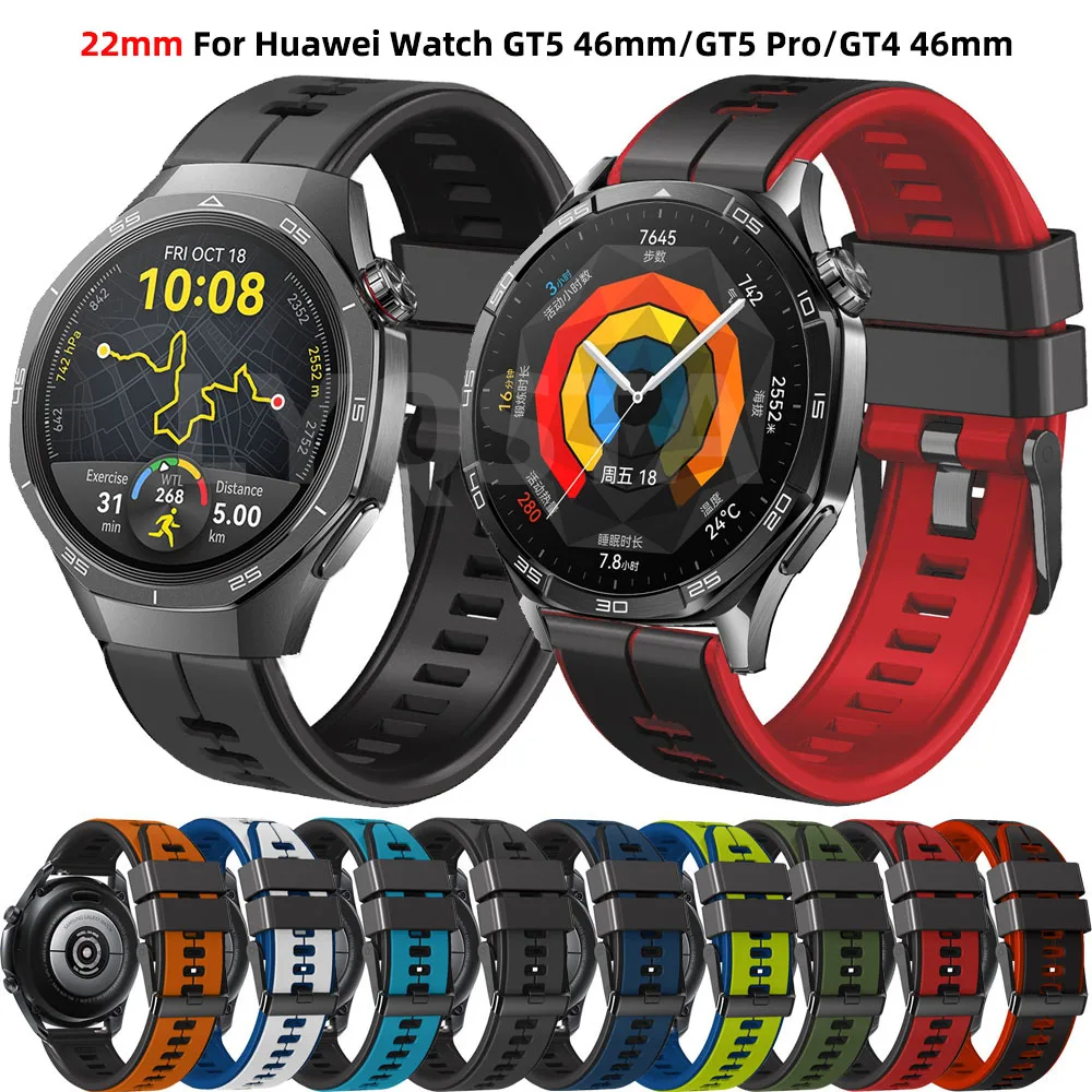 HUAWEI için 22mm silikon bileklik izle GT 5 GT4 Huawei için 46mm kayış bilezik izle GT 5 Pro 46mm Ultimate/HUAWEI Pro Pro 46MM