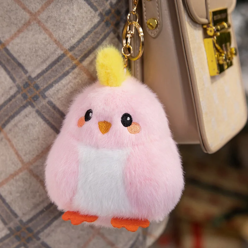 13 سنتيمتر لطيف سبعة ألوان الفرخ أفخم قلادة اللعب لينة محشوة دمية على شكل حيوان فرخ صغير حقيبة سلسلة مفاتيح الديكور الهدايا الصغيرة