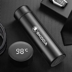 For Skoda Fabia Superb Yeti Octavia Rapid Kodiaq Mk3 A4 A6 A7 2 3 A5 Kamiq Derivati Vrs Car Intelligent Thermos Cup Accessories