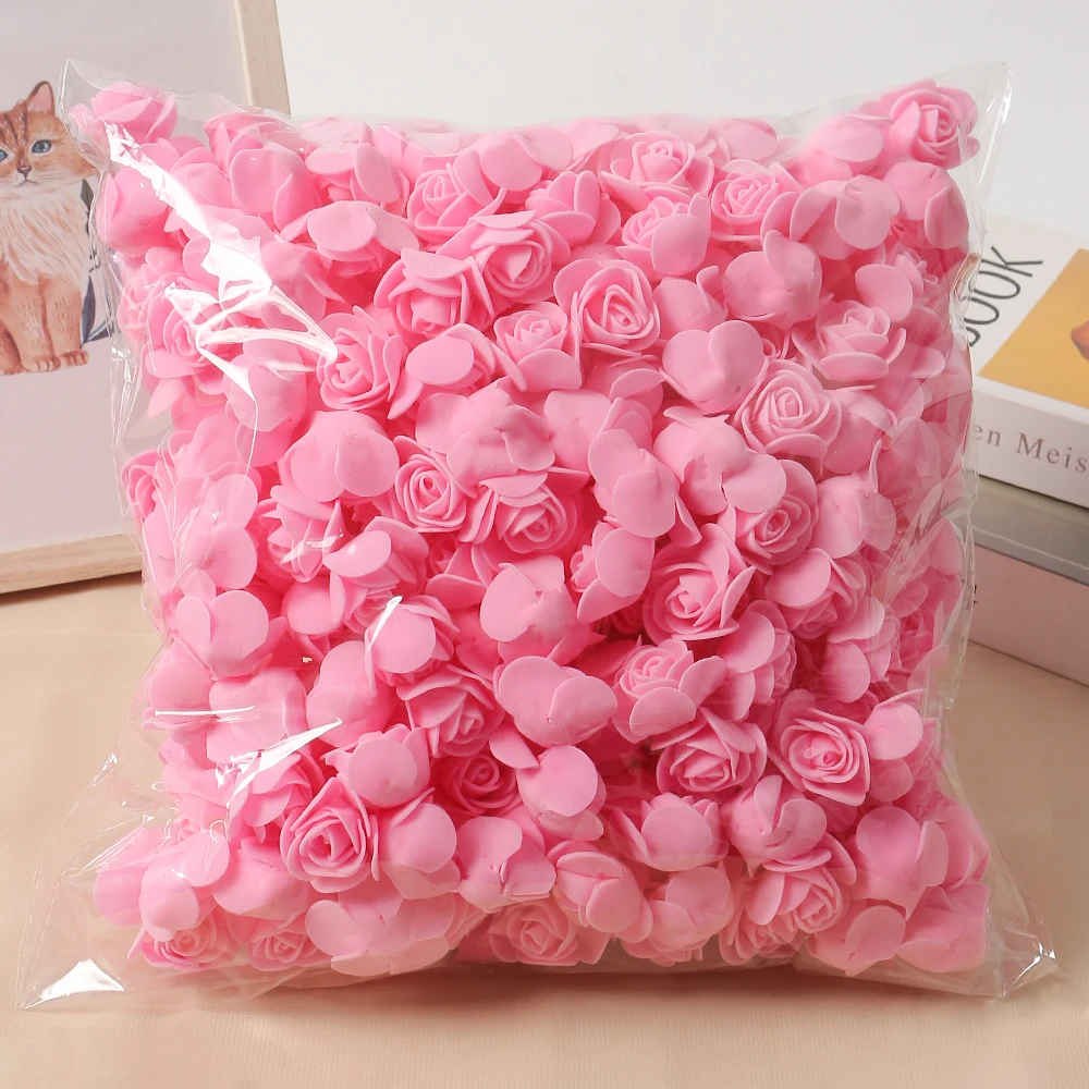 500 Stück künstliche Rosenblüten, 3 cm, Mini-PE-Schaum, künstliche Blumen für Heimdekoration, handgefertigt, DIY, Party, Hochzeit, Dekoration, Geschenke – Detail 10