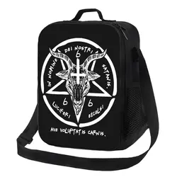 666 Baphomet Thermal Insulated Lunch Bag Sigil Of Satan Knights Templar Portable Lunch Tote for Bento Food Box