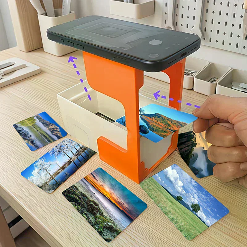 TCG/OCG Trading Card Scanner Stand, Anti-Slip Removable Phone Holder for Card Collectors