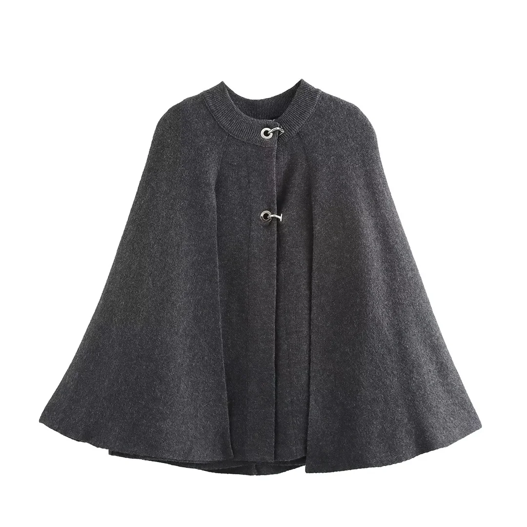 

Autumn New Arrival Women's Knitted Coat Long Sve round Ne Cowl Design Polyester Fiber Open Cardigan Sle Color