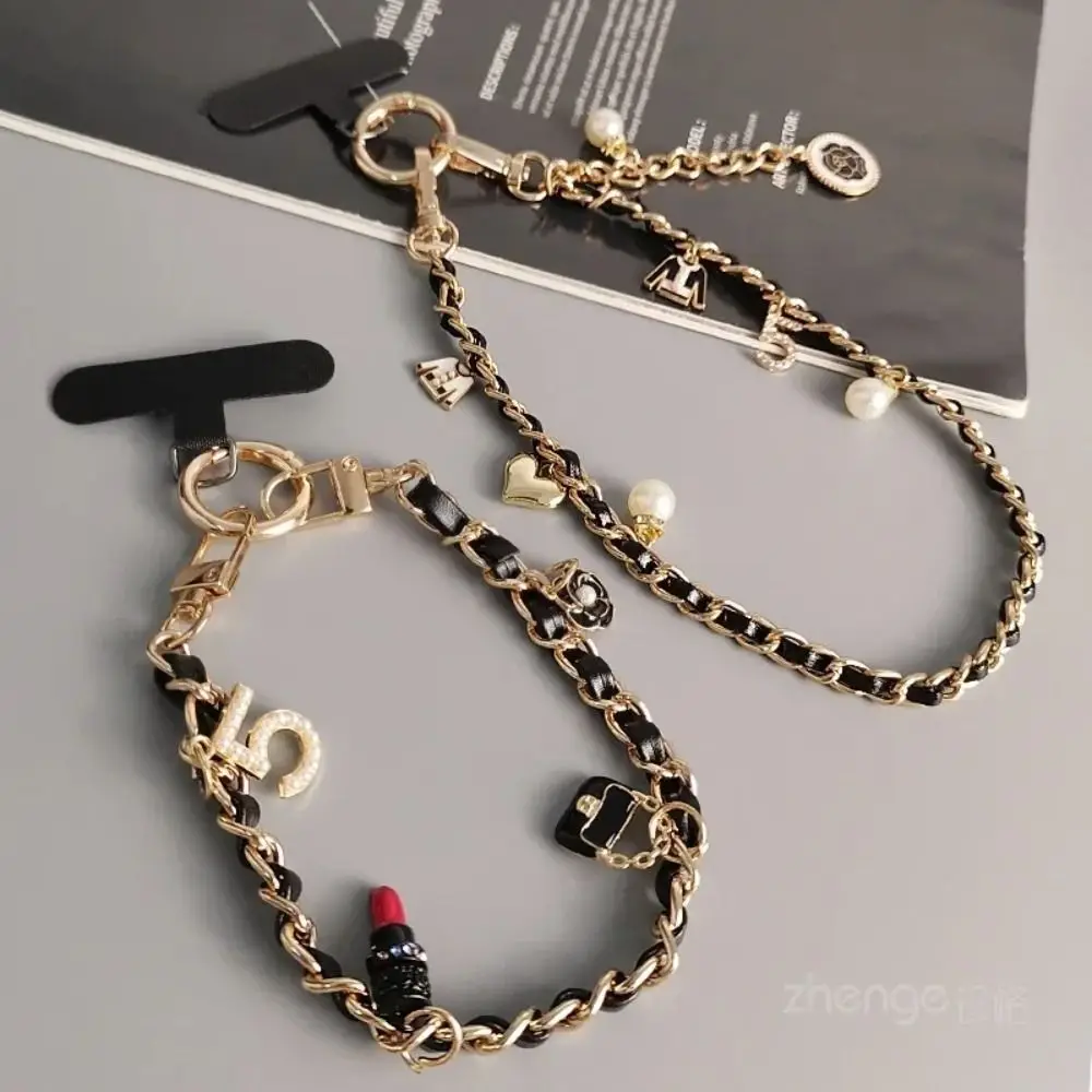 36 cm Universal Mobile Phone Lanyard Pickup Carrying Chain Short Wrist Strap Style Lipstick Strap Small Fragrant Wind Pendant