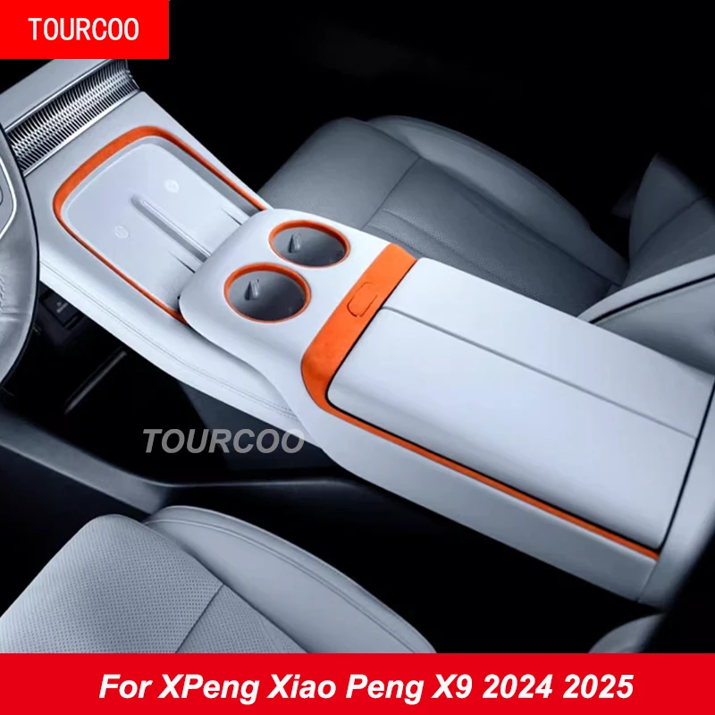 

For XPeng X9 2024 2025 Central Control Panel Metal Suede Protective Sticker Alcantara Accessories