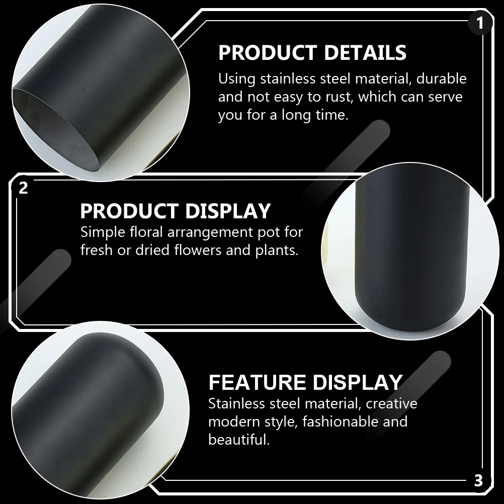 

1pc Stainless Steel Flower Vase Modern Metal Pot For Home Office Garden Decor Desktop Fresh Dried Flowers Arrangement