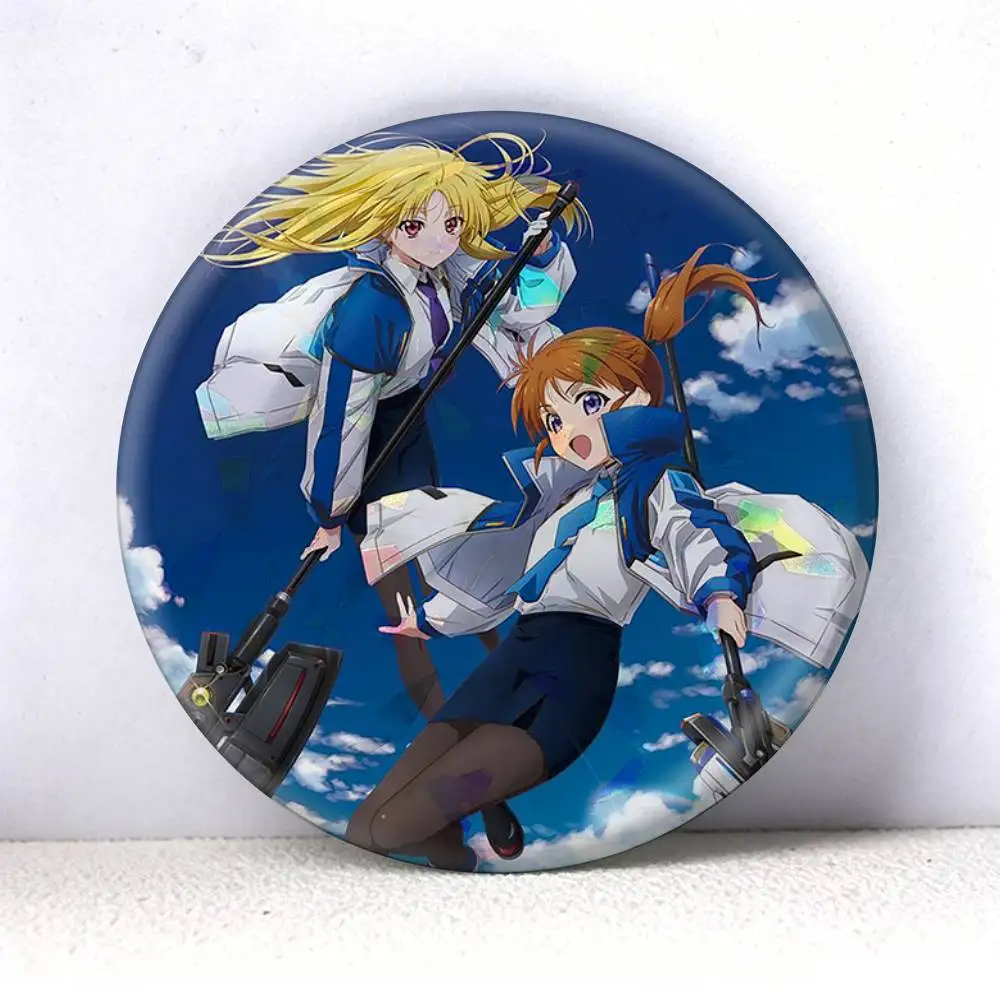 Magical Girl Lyrical Nanoha   75mm 58mm 44mm 25mm Brooch Backpack Hat Pins Accessories Toys Badge