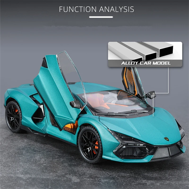 1:24 Revuelto Alloy Sports Car Model Diecast Metal Racing Car Vehicles Model Sound and Light Simulation Collection Kids Toy Gift