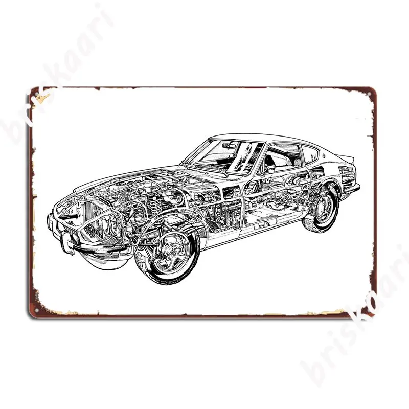 1969 Datsun 240z Hs30 Car Poster Metal Plaque pub Garage Wall Plaque Club create Tin sign Poster