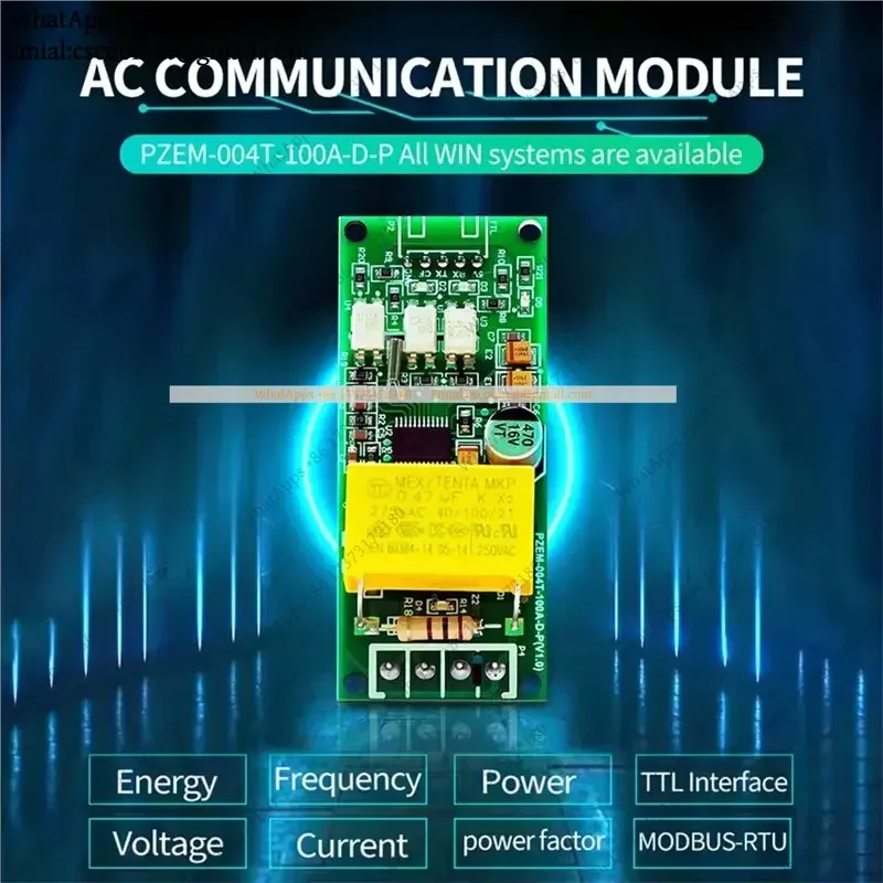 PZEM-004T AC Multifunction Digital Meter – Voltmeter Ammeter Wattmeter Frequency Power Monitor, TTL Serial Interface Module