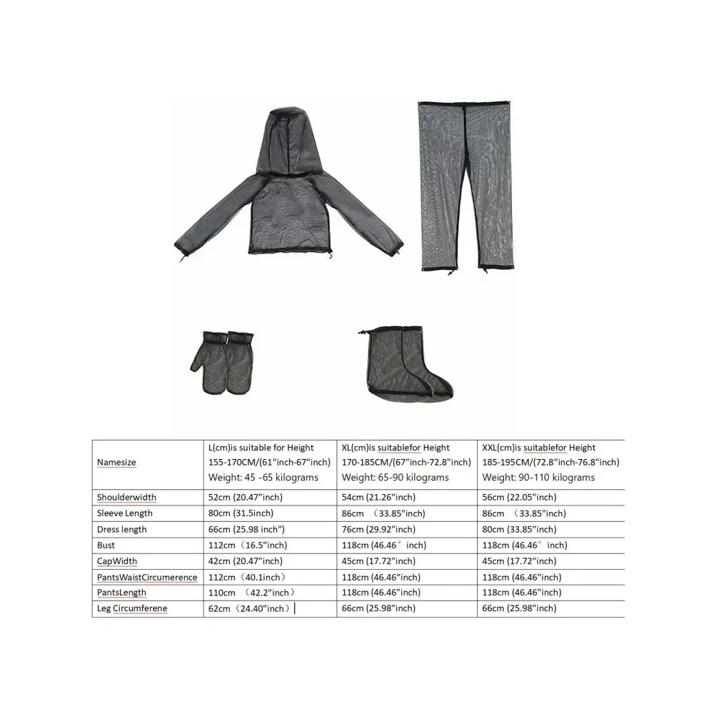 Outdoor Mosquito Protection Suit Insect Proof Mesh Hooded Jacket For Fishing Camping Bug Net Shirt Pants Full Body Coverage - view 6