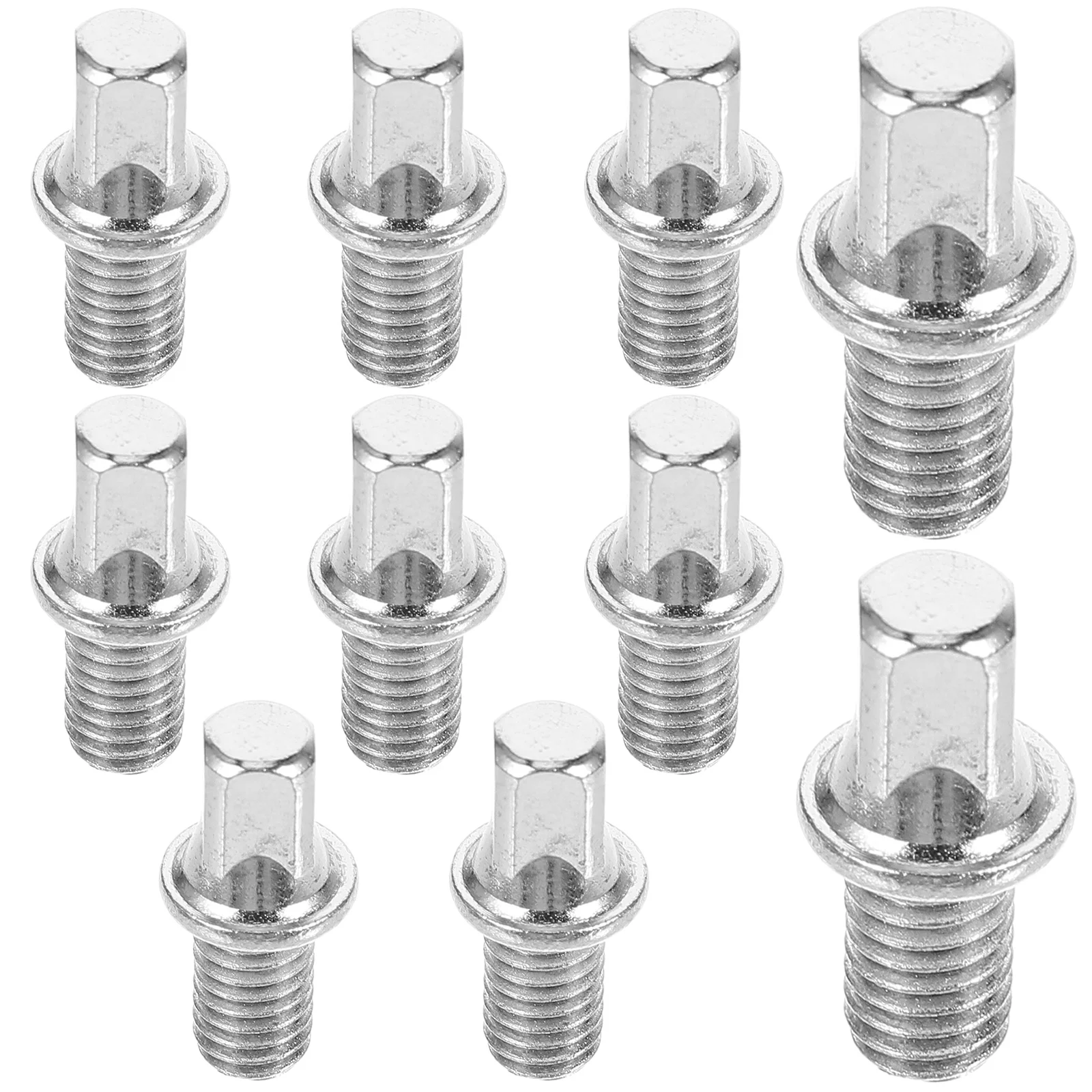 

10 Pcs Drum Screw Fittings Bolts Percussion Instrument Key Screws for Pedal Shaft Snare Silver Plated Iron Bass