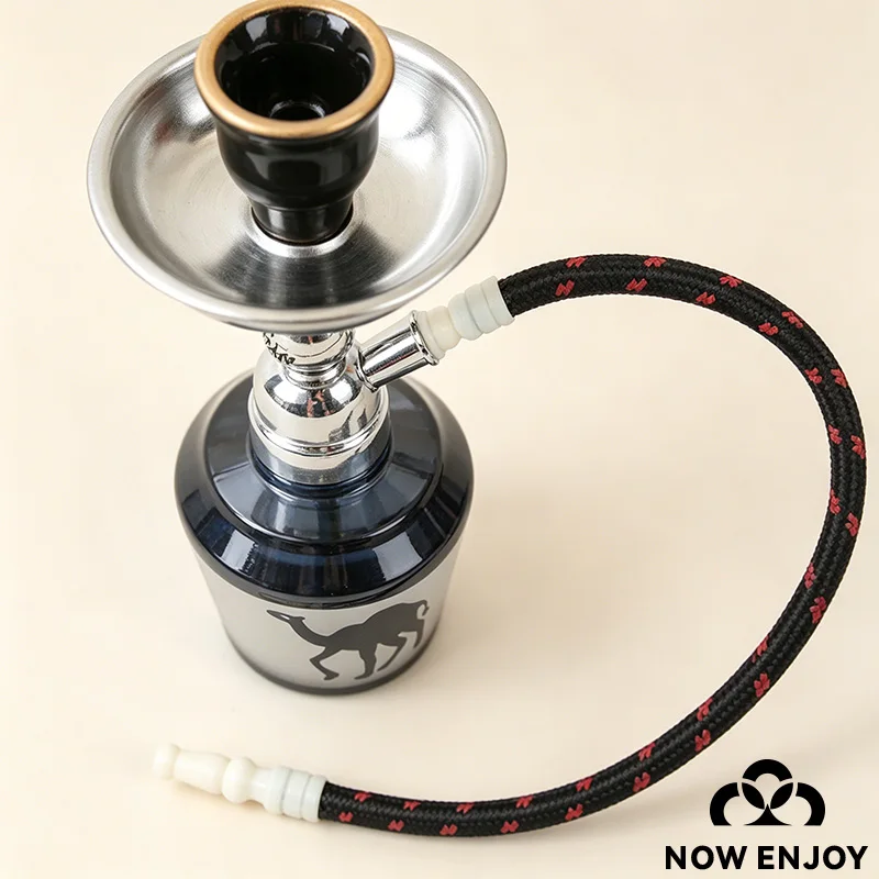 NOW ENJOY 2026 Popular Portable Mini Water Pipe Hookah Single Tube Glass Pipe Shisha Tobacco Smoking Pipes best Gift for men view 3