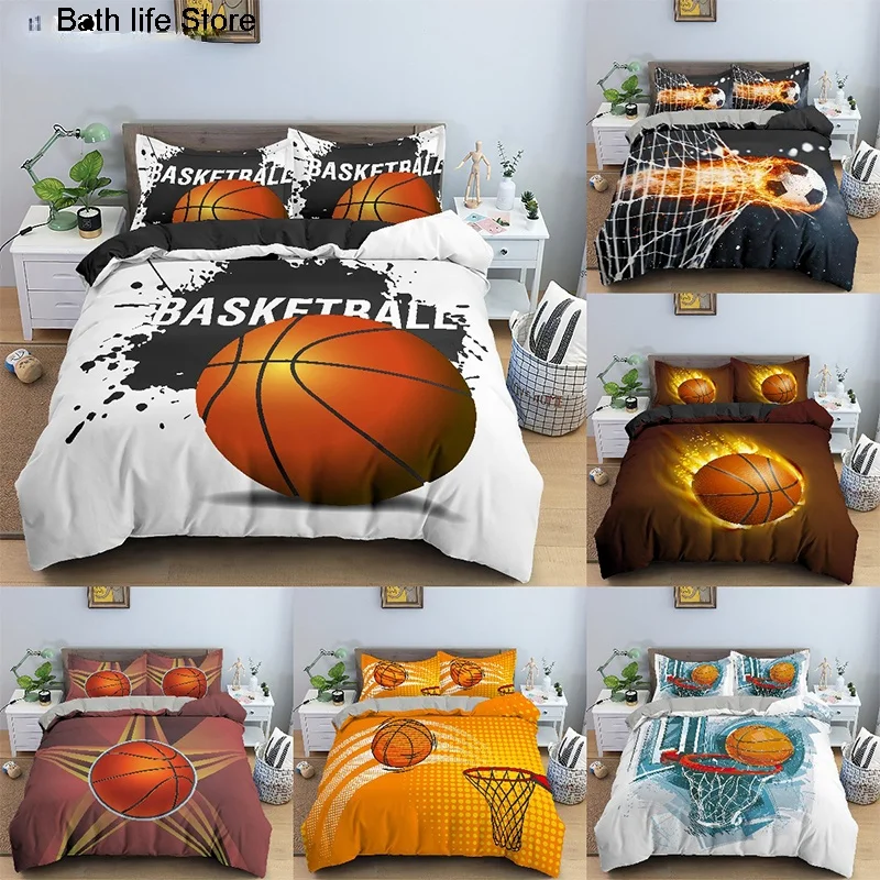 Northern Europe Basketball Bedding Sets Home Textile Ball Pattern Duvet Cover Pillowcase Bedclothes Twin/Queen/King Size