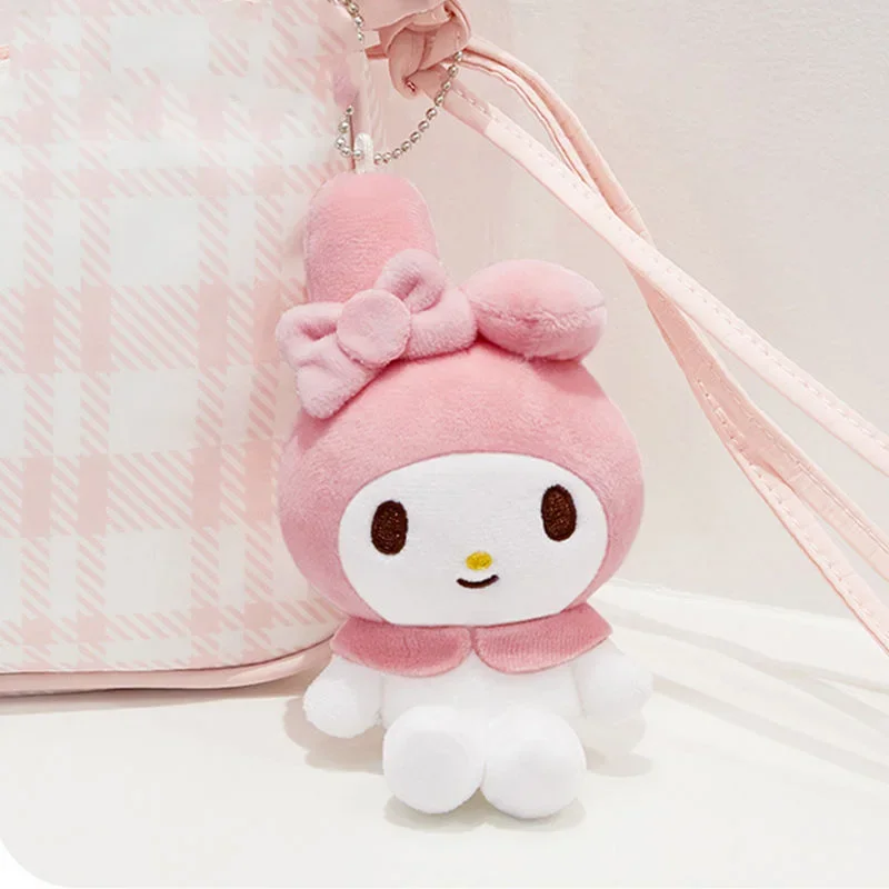 Плюшевая кукла Sanrio My Melody Plushie Kawaii, 11 см, брелок, студенческие часы Sanrio, женские мягкие часы для девушек, плюшевый подарок