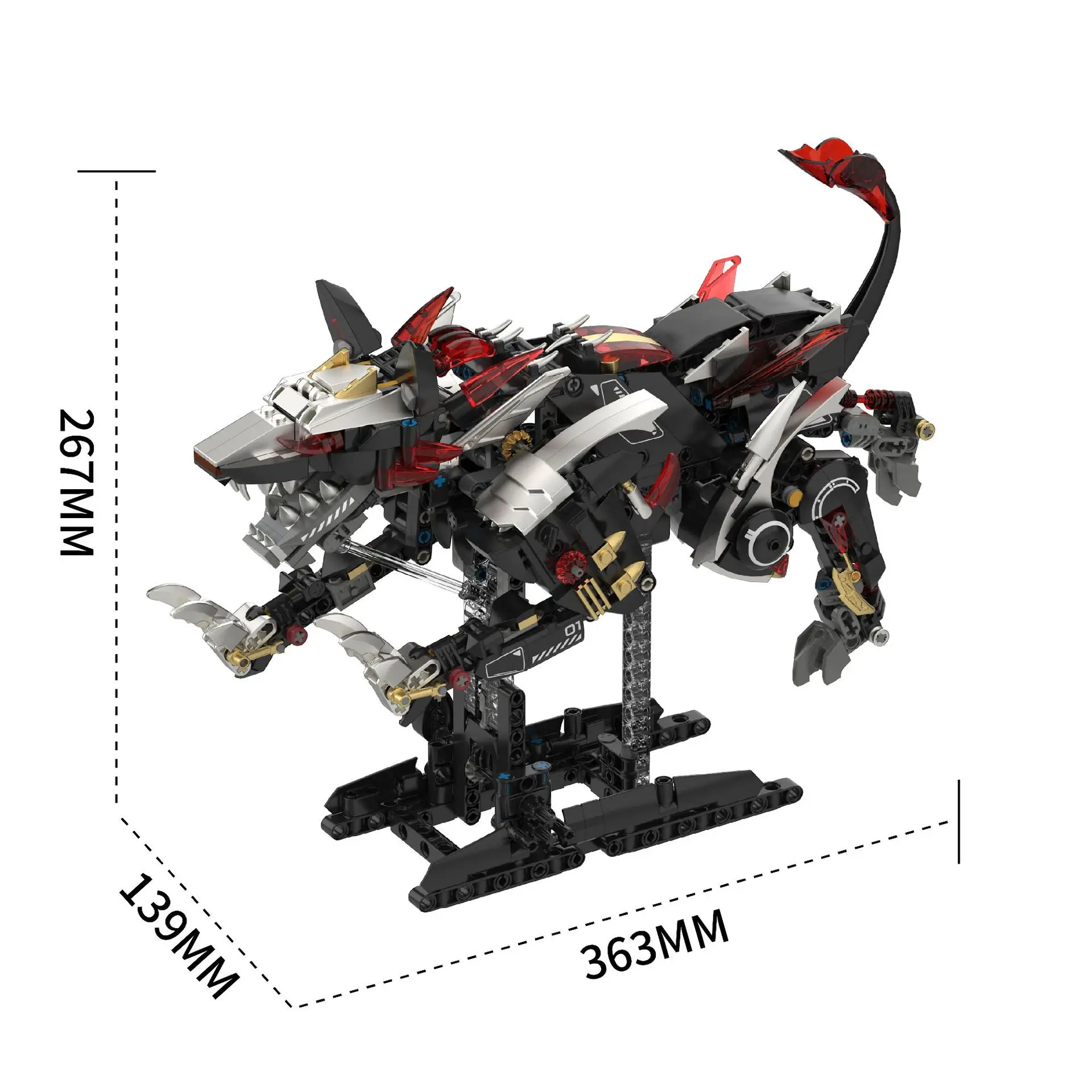 Remote Control Mech Wolf Building Blocks RC APP Robot Mecha Animal Model High Difficulty DIY Assembly Educational Toy Boys Gift