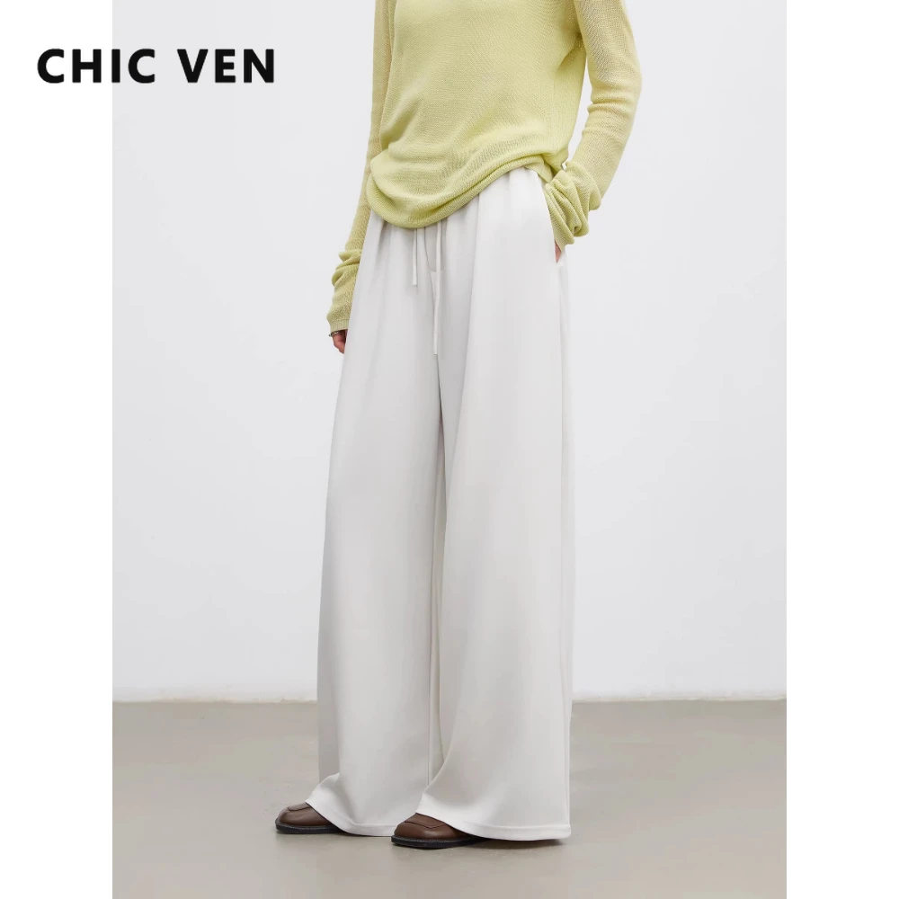 

Женские брюки CHIC VEN: Новинка, эластичный пояс, свободный крой, широкие штанины, повседневные, весна-лето 2026