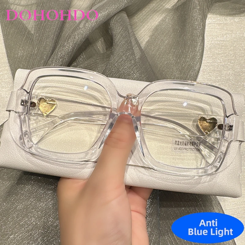 

Classic Brand Big Frame Square Love Decoration Optical Glasses Men Women Luxury Computer Anti-Blue Light Protection Spectacle