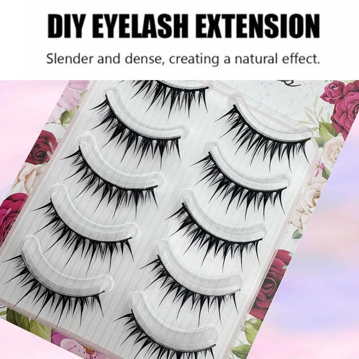 5 pares de pestañas postizas de aspecto húmedo, uso diario Natural, cola afilada, simulación gruesa, pestañas de maquillaje cruzadas para uso diario