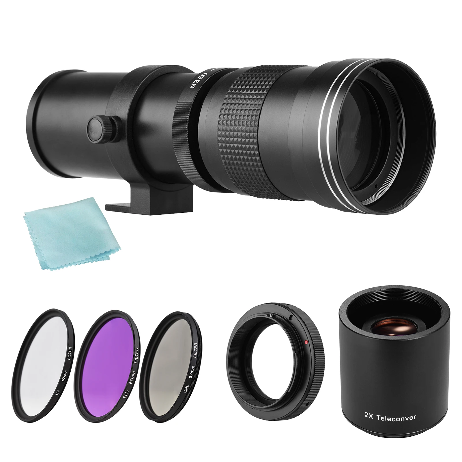 Andoer Camera MF Super Telephoto Zoom Lens for Canon EF-mount EOS Rebel T7 T7i T6 T6 T6i T5 T5 SL2 80D 77D 700D 70D 60D Cameras