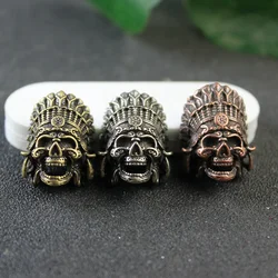Paracord Beads For Jewelry Making Supplies Brass African Tribal Chief Pharaoh Skull Spacer Bead DIY Bracelets Gifts Accessories