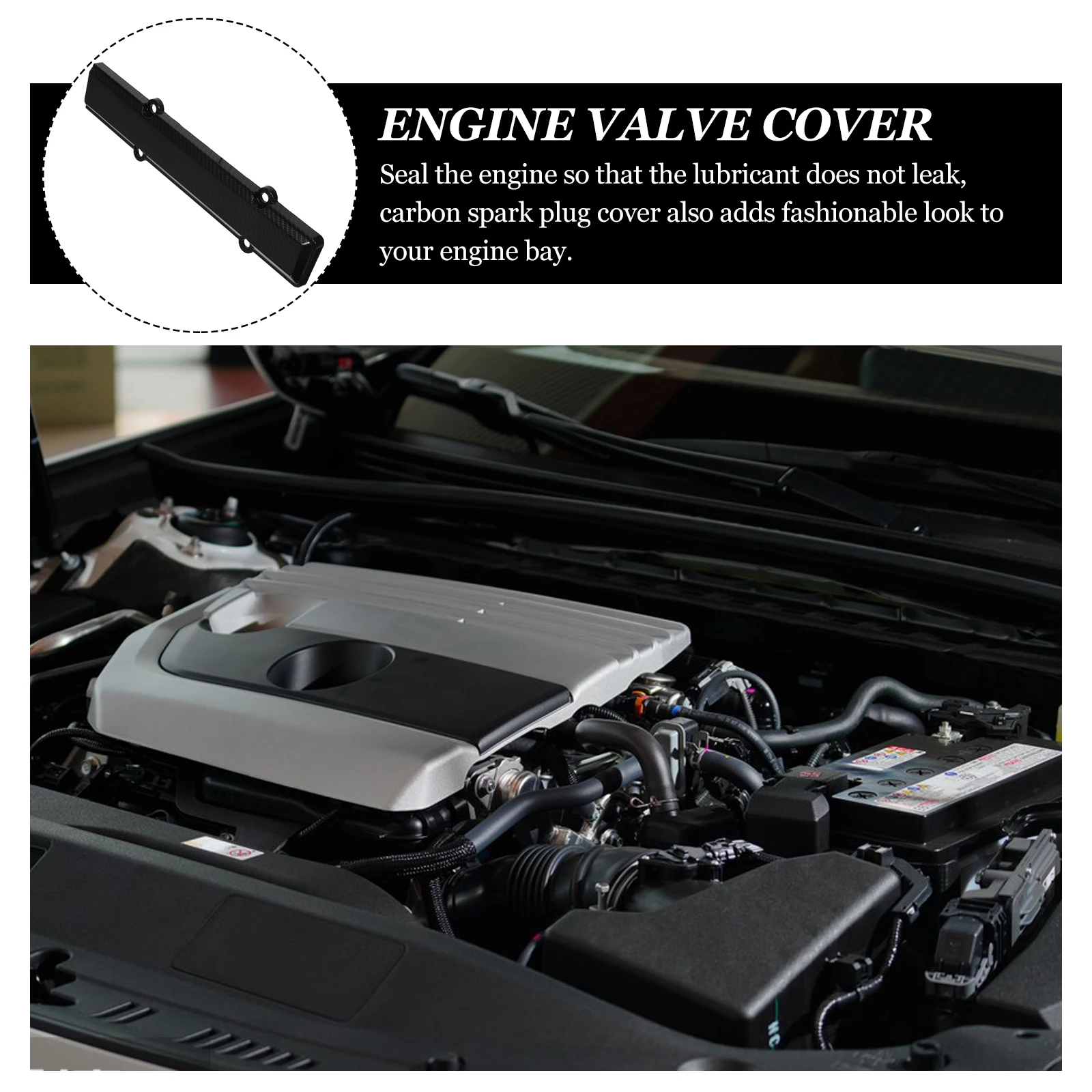 

Carbon Fiber Engine Cover Valve Protector Spark Plug Cover Compatible Car Models Easy Installation Durable Fashionable