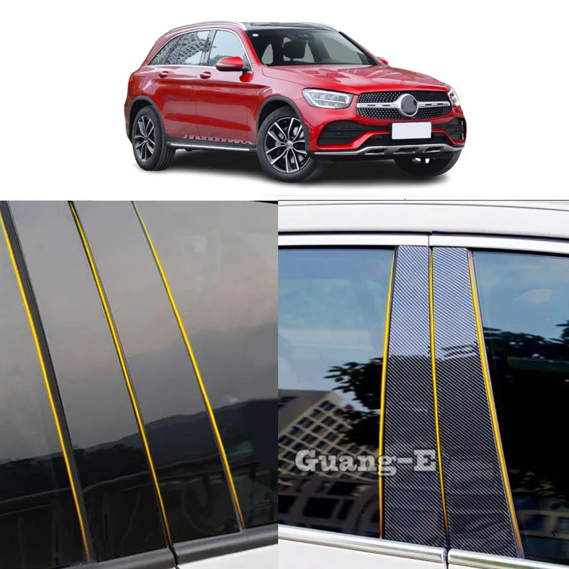 

Car PC Material Pillar Post Cover Door Trim Window Molding Stickers Plate For Mercedes Benz GLC SUV W205 X253 2016 2017-2023