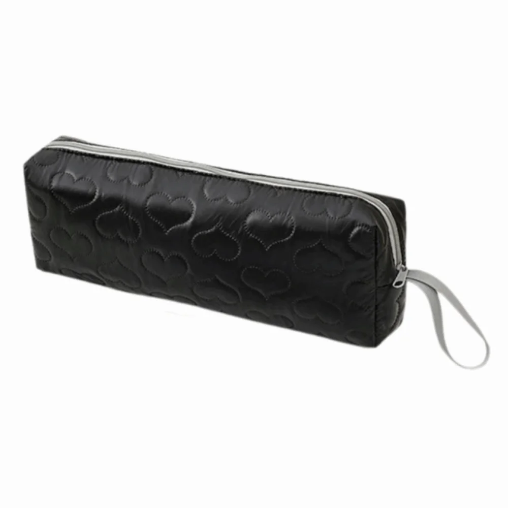 Soft Hair Dryer Storage Bag Heart-shaped PU Leather Hair Dryer Carrying Case Dustproof Large Capacity Curler Storage Bag