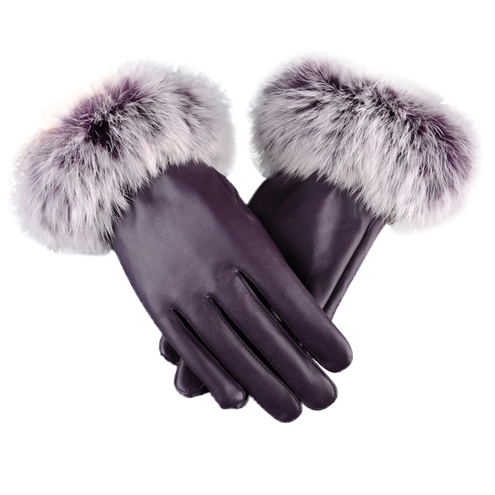 Autumn And Winter Gloves Mittens Men Winter Warm Glove Leather Solid School Woman